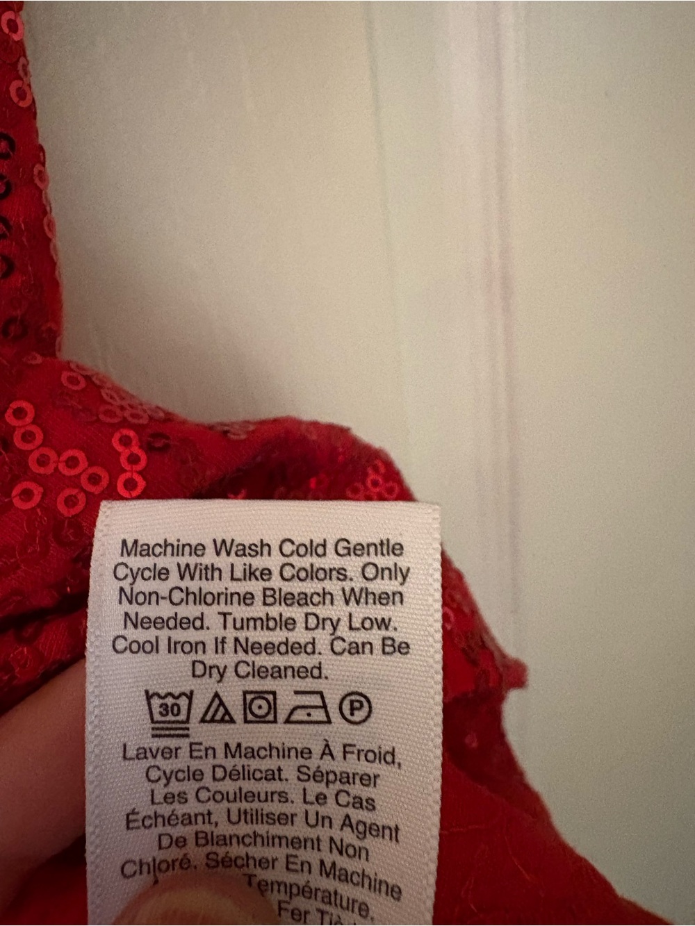 Dkny Red Sequin Short Sleeve Crew Tee - NWOT - Picture 7 of 10